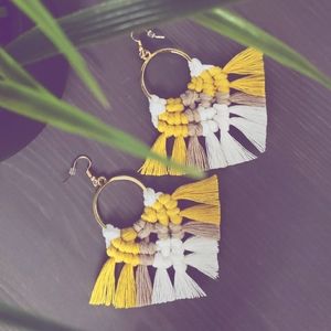 Multicolored earrings, macrame, homemade